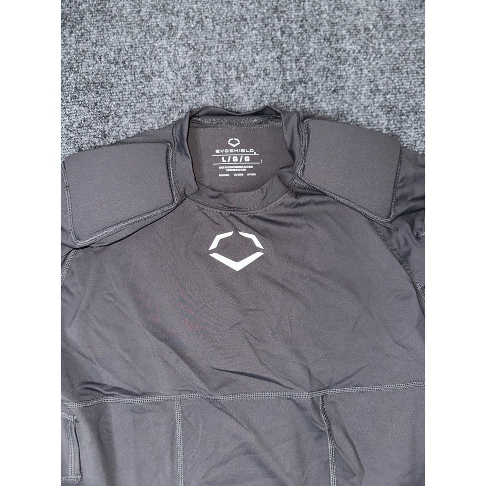 EvoShield Mens Padded Compression Shirt Charcoal Grey Size Large Shoulder Spine